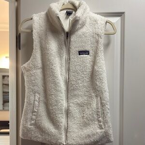 White Fleece Zip Vest
